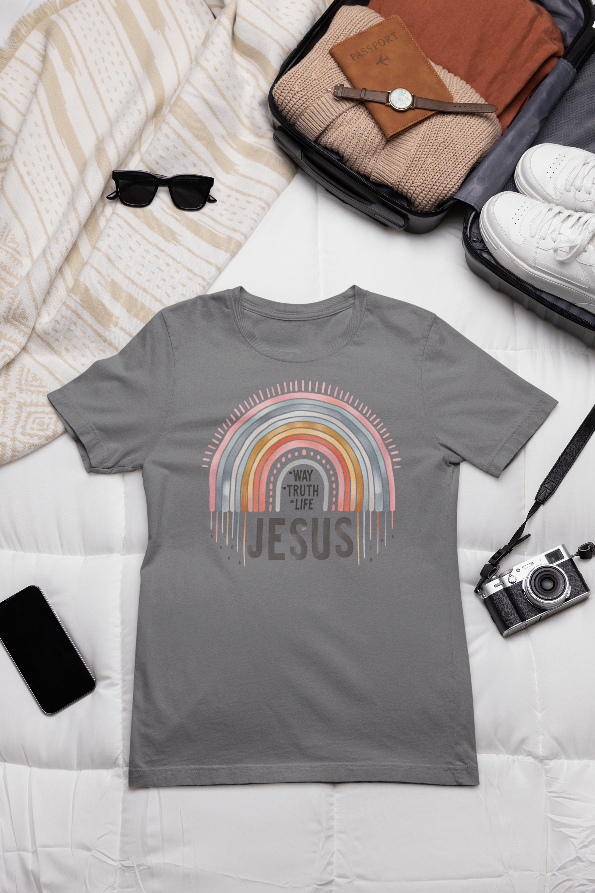 Jesus: The Way, The Truth, The Life Rainbow Tee
