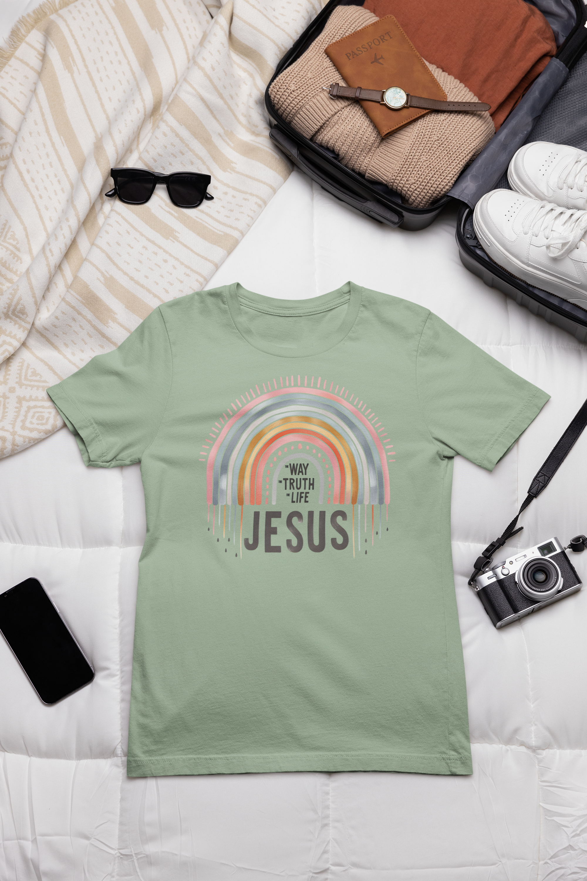 Jesus: The Way, The Truth, The Life Rainbow Tee