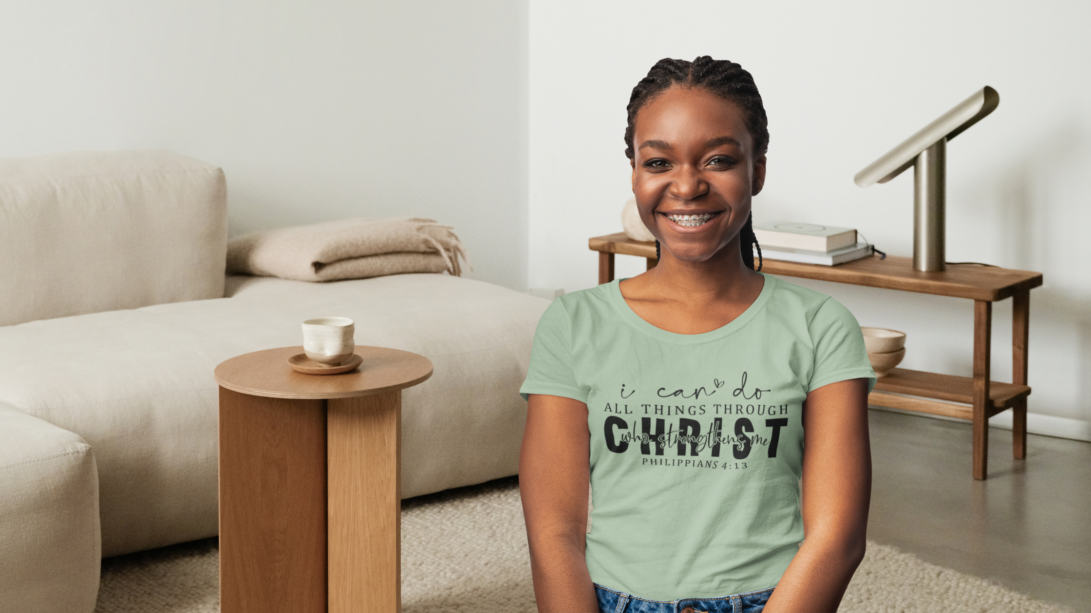 I Can Do All Things Through Christ Sage Tee