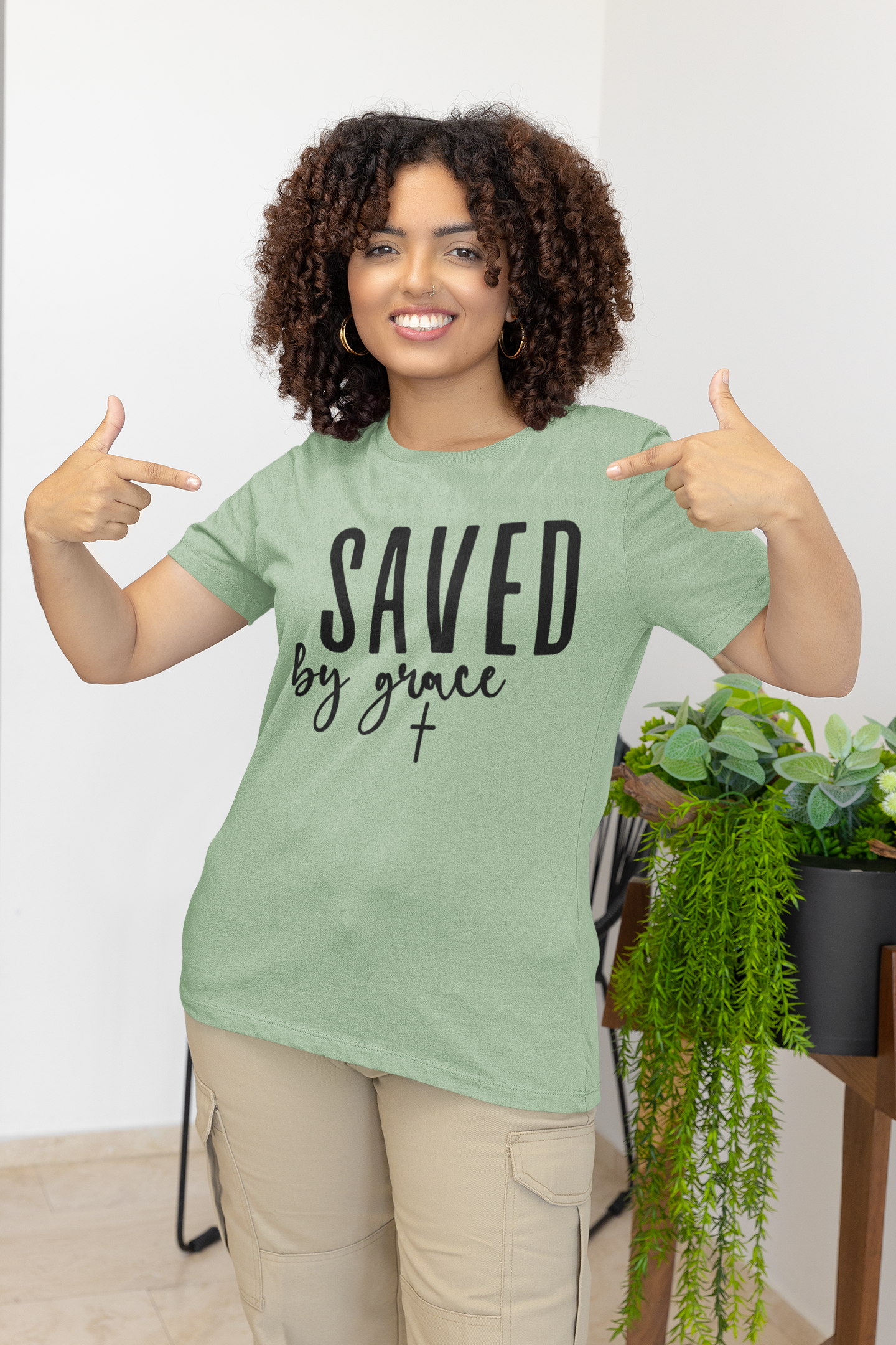 Saved By Grace Sage Tee