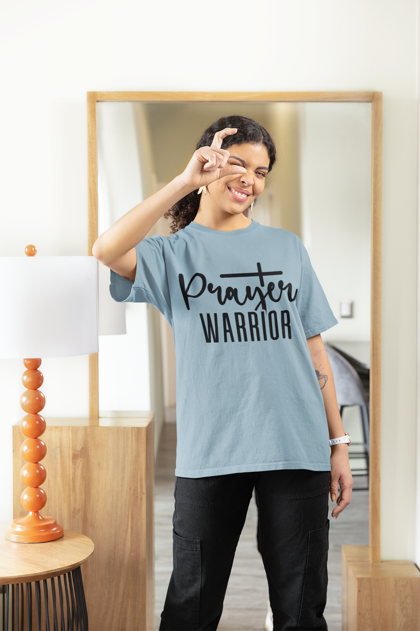 Prayer Warrior Stone Blue Tee