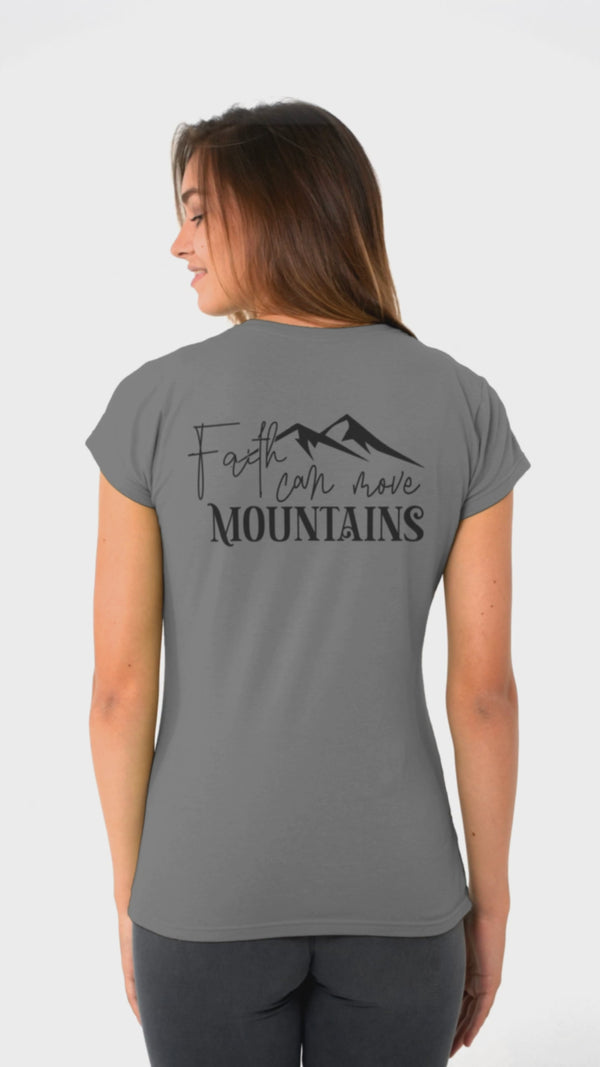 Faith Can Move Mountains Charcoal Tee