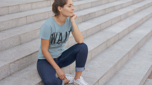 Pray, Wait, Trust Stone Blue Tee